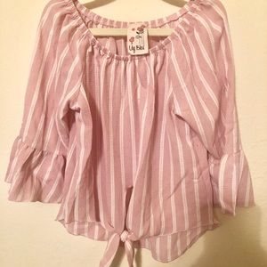 Baby pink and cream kids top